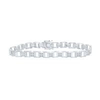 Sterling Silver Natural Diamond 5.40mm Bracelet 8 Inch 0.38 Cttw