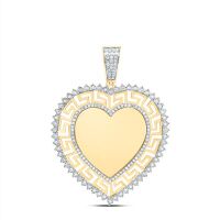 10K Yellow Gold Natural Diamond Memory Heart Charm 0.50 Cttw