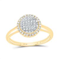 10K Yellow Gold Natural Diamond Round Ring 0.33 Cttw