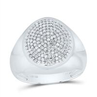 Sterling Silver Natural Diamond Round Ring 0.75 Cttw