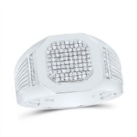 Sterling Silver Natural Diamond Ring 0.33 Cttw