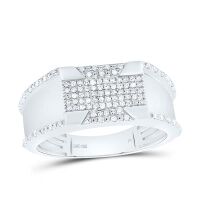 Sterling Silver Natural Diamond Ring 0.33 Cttw