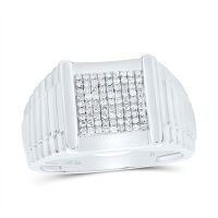 Sterling Silver Natural Diamond Ring 0.33 Cttw