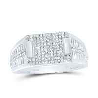 Sterling Silver Natural Diamond Ring 0.33 Cttw