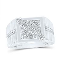 Sterling Silver Natural Diamond Ring 0.33 Cttw