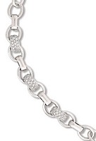 8-Inch Link Bracelet with Pave Clear CZ