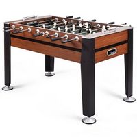 Costway - 54%27%27 Foosball Soccer Table Competition Sized Football Arcade Indoor Game Room - Brown+B...