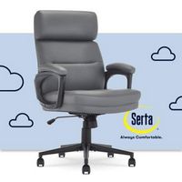 Serta - Comfort Mid-Back Modern Bonded Leather Executive Office Chair - Gray