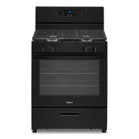 Whirlpool - 30 in. Wide 4 burners 5.1 cu. ft. Freestanding Gas Range with Broiler Drawer - Black