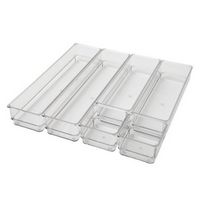 Martha Stewart - Miles Plastic Stacking Drawer Organizer Set of 6 - Clear