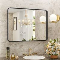 Bestier 40 x 30 Inches Bathroom Mirror Tempered Glass LED Vanity Mirror for Wall,Aluminum Alloy F...