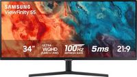 Samsung - 34” ViewFinity S5 Ultrawide QHD 100Hz AMD FreeSync Monitor with HDR10 (DisplayPort, HDM...