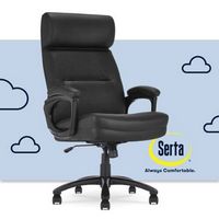 Serta - Comfort Big and Tall Modern Bonded Leather Executive Office Chair - Black