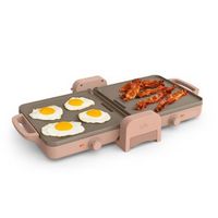 Bella - Fits-anywhere Kitchenware: 10" x 20" Fold &amp; Store Dual Temp Electric Griddle - Blossom