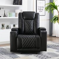Bestier Power Chair Faux Leather Electric Recliner Sofa with Cup Holders and USB Ports - Black