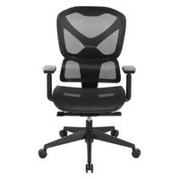 OSP Home Furnishings - High Back Mesh Back Manager’s Chair with Self-Adjusting Lumbar Support and...