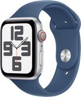 Apple Watch SE 2nd Generation (GPS+Cellular) 44mm Aluminum Case with Denim Sport Band - M/L - Sil...