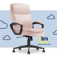 Serta - Comfort Ergo  Ergonomic Executive Upholstered Office Chair - Pink - Velvet