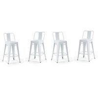 Simpli Home - Rayne Metal Counter Height Stool (Set of 4) - White