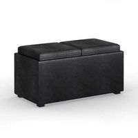 Simpli Home - Avalon 5 Piece Storage Ottoman - Distressed Black