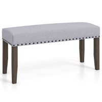 Costway - 1 PCS 42.5" Upholstered Entryway Bench with Nailhead Trim Soft Padded Cushion Bedroom -...