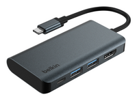 Belkin - USB-C Hub 4-in-1 Multi-Port Laptop Dock with 4K HDMI, Adapter with 100W Power Delivery -...