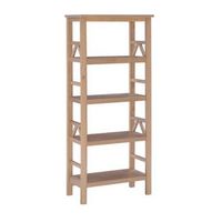 Linon Home Décor - Tressa 4-Shelf Solid Wood Bookcase - Driftwood