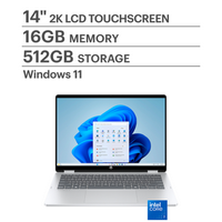 HP - OmniBook 5 Flip 2-in-1 14" 2K Touch-Screen Laptop - Intel Core 7 150U 2024- 16GB Memory - 51...