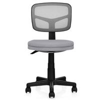 Costway - Armless Mesh Adjustable Swivel Office Chair - Gray