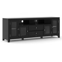 Simpli Home - Cosmopolitan SOLID WOOD 72 inch Wide TV Media Stand in Black For TVs up to 80 inche...