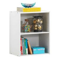 Costway - 2 Tier Open Shelf Night Stand End Table Sofa Side Storage Display Furni - White