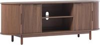 Walker Edison - Modern Reeded 60” TV Stand with Open and Concealed Storage - Mocha