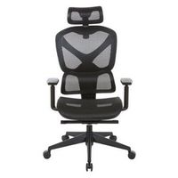 OSP Home Furnishings - Mesh High Back Manager%27s Chair with Headrest and Self-Adjusting Lumbar Sup...