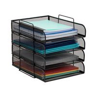 Mind Reader - Stackable Paper Tray, Desktop Organizer, File Storage, Office, Metal Mesh, 10.5"L x...