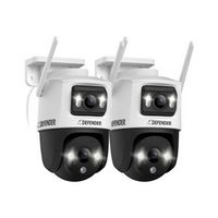 Defender - AI POWERED Guard Pro 3K PLUS Dual Lens PTZ Wi-Fi 6 Plug-in Security Camera - 2 Pack - ...