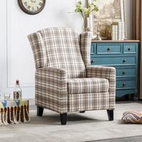 Bestier - Classic Upholstered Push Back Recliner with Wing Back - 1 Pack