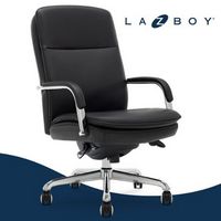 La-Z-Boy - Opus Executive Mid-Back Bonded Leather Office Chair - Black and Chrome