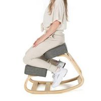 Costway - Ergonomic Upright Posture Kneeling Rocking Office Chair Stool - Grey