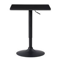 CorLiving - Square Adjustable Pedestal Dining Table - Black