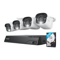 Reolink - 8-Channel, 4 - Bullet Camera Indoor/Outdoor 4K+ 12MP PoE 2TB NVR Security Surveillance ...