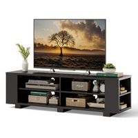 Costway - 59'' Wood TV Stand Console Storage Entertainment Media Center with Adjustable Shelf - B...