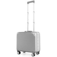 Costway - 16" Under-seat Carry On Luggage PC Hardshell Lightweight Suitcase with TSA Lock - Silver