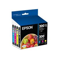 Epson - 200/200XL 4-Pack Ink Cartridges High Capacity and Standard Capacity - Black/Cyan/Magenta/...
