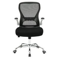 OSP Home Furnishings - Mesh Back Manager’s Chair with Bulit in Lumbar Support and Chrome Base - B...