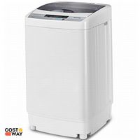 Costway - Portable Compact Washing Machine 1.3 Cu. Ft. Spin Washer Drain Pump 8 Water Level - Gray