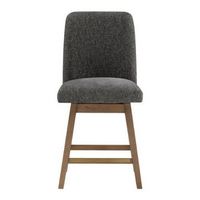 OSP Home Furnishings - Finley 26” Swivel Counter Stool 2Pk - Charcoal/Med Oak