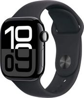 Apple Watch Series 10 (GPS+Cellular) 42mm Aluminum Case with Black Sport Band - S/M - Jet Black (...