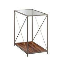 Sauder - Vista Key Side Table - Nickel/Brown