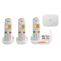 Ooma - Senior Phone Bundle with 3 Amplified Cordless Handsets and Internet Home Phone Service - W...