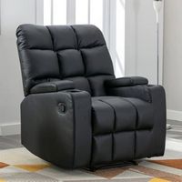 Bestier - Home Massage Recliner Chair with Vibration, Manual Comfy PU Leather Reclining Chairs wi...